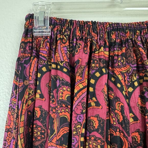 Vintage Nygard Collection Silk Floral Paisley Pleated Pull On Midi Skirt S/M - Picture 3 of 16